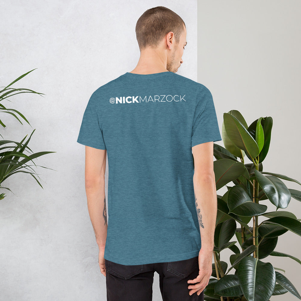 Nick Marzock Lyric Shirt I Kinda Hate LA White Logo Unisex