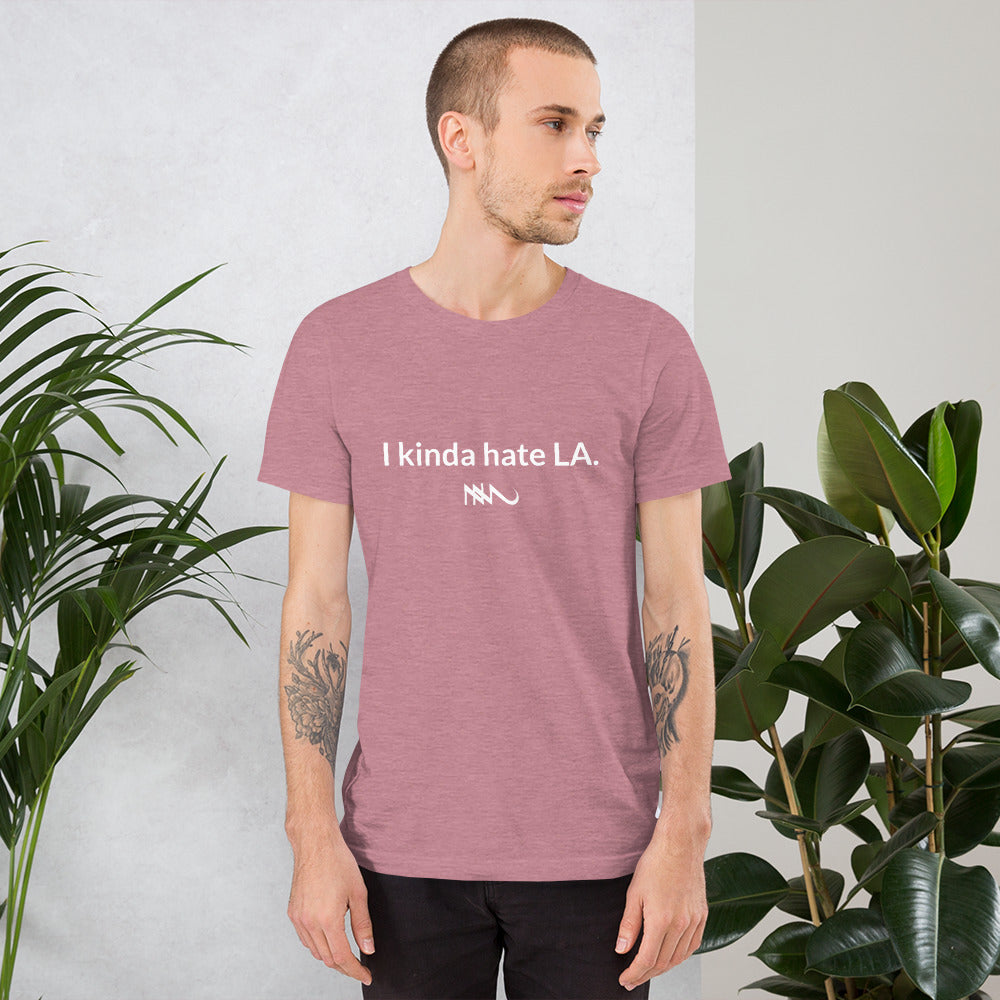 Nick Marzock Lyric Shirt I Kinda Hate LA White Logo Unisex