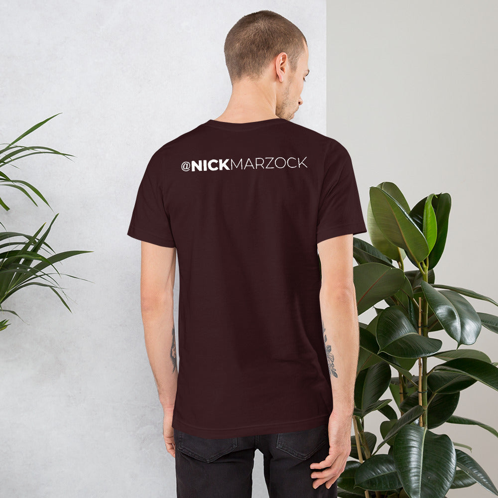 Nick Marzock Lyric Shirt I Kinda Hate LA White Logo Unisex